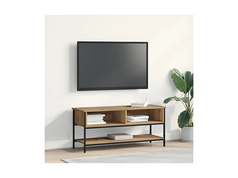 Meuble TV chêne artisanal 100 x 35 x 45 cm Bois d'ingénierie