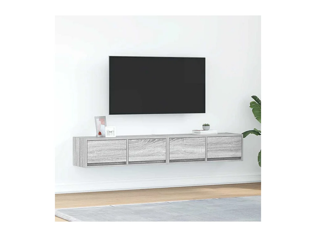 Meubles TV 2 pièces sonoma gris 80x31x25,5 cm bois d'ingénierie
