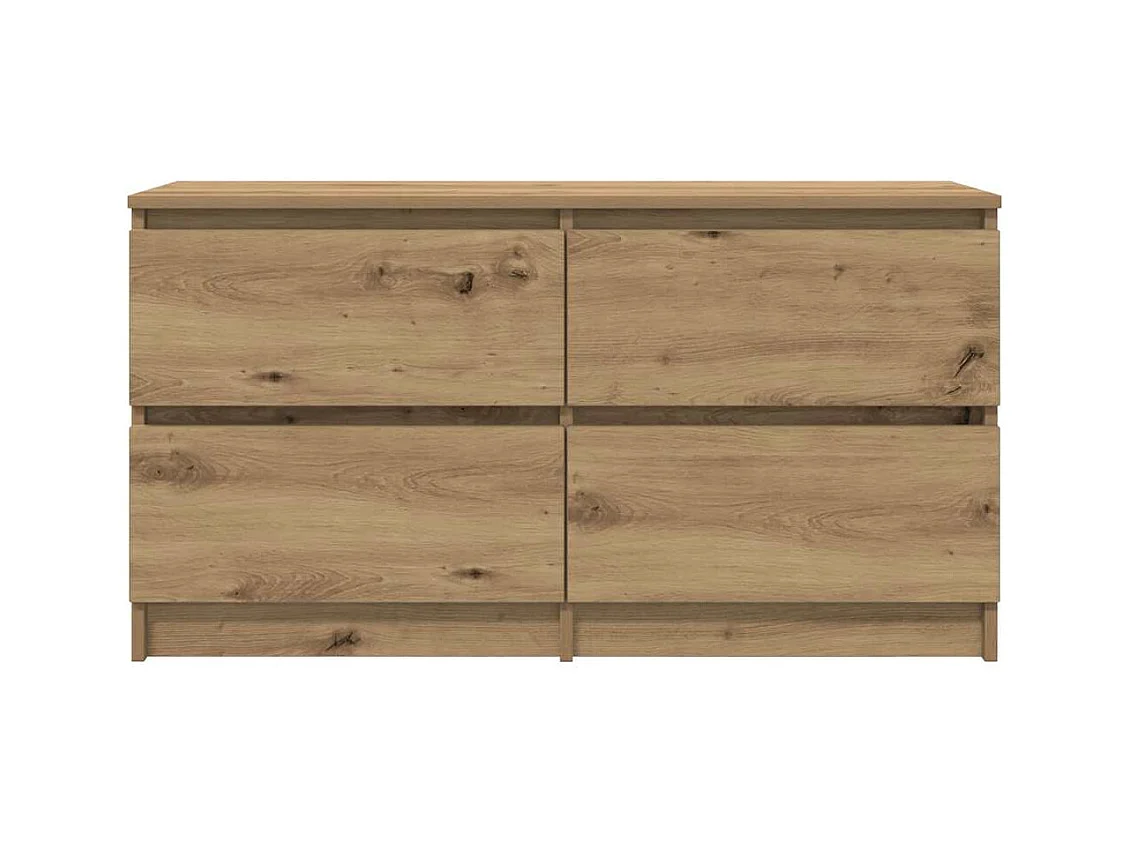 Meuble TV chêne artisanal 100x35x54 cm bois d'ingénierie