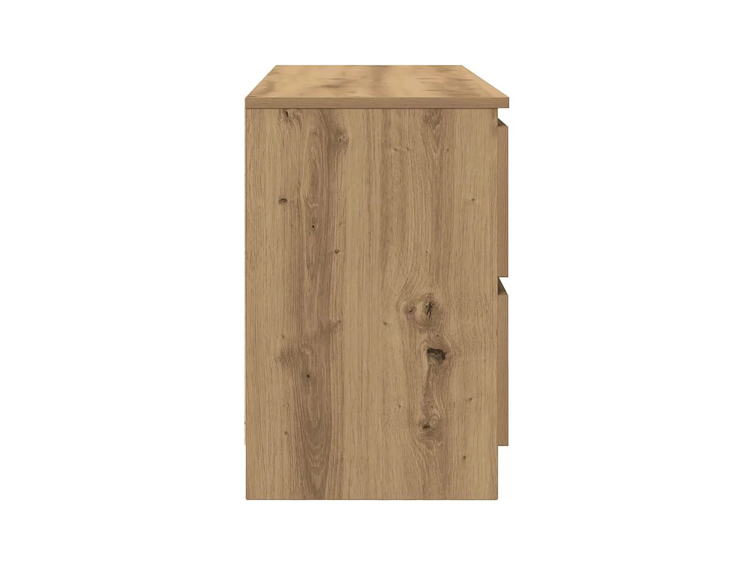 Meuble TV chêne artisanal 100x35x54 cm bois d'ingénierie