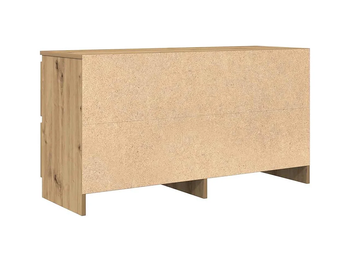 Meuble TV chêne artisanal 100x35x54 cm bois d'ingénierie
