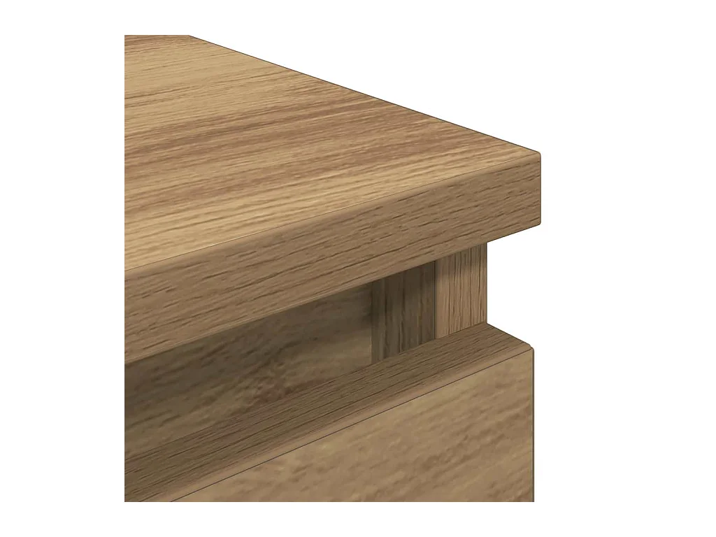 Meuble TV chêne artisanal 100x35x54 cm bois d'ingénierie