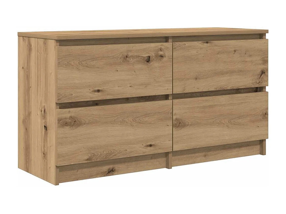 Meuble TV chêne artisanal 100x35x54 cm bois d'ingénierie