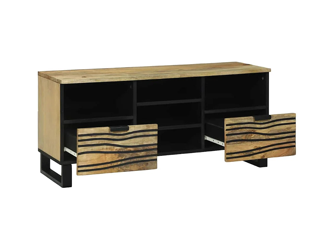 Meuble TV Marron 100 x 33 x 46 cm bois de manguier massif