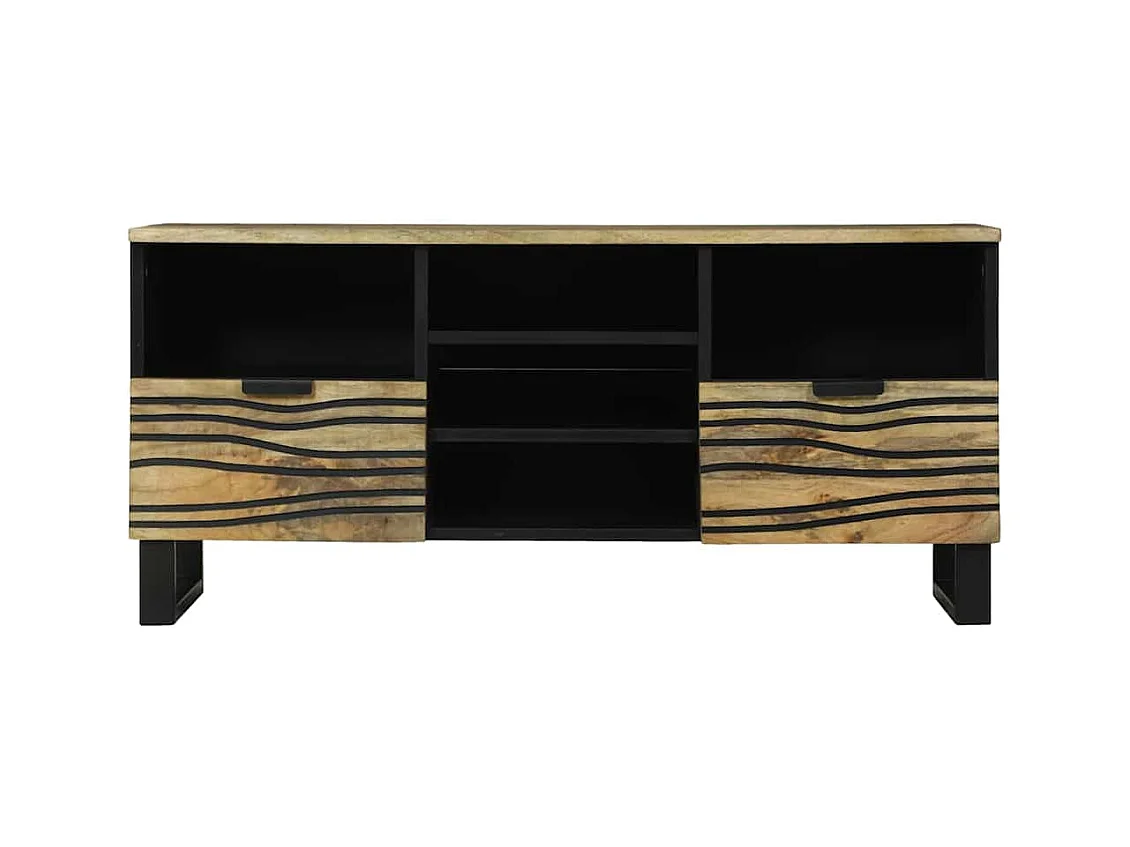 Meuble TV Marron 100 x 33 x 46 cm bois de manguier massif