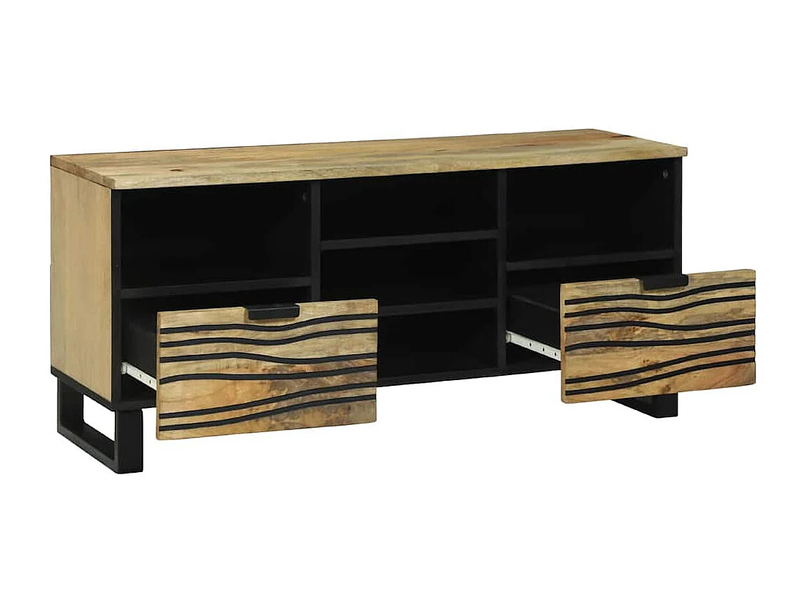 Meuble TV Marron 100 x 33 x 46 cm bois de manguier massif