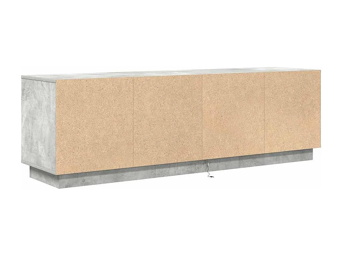 Meuble TV avec lumières LED gris béton 160,5x41x50 cm