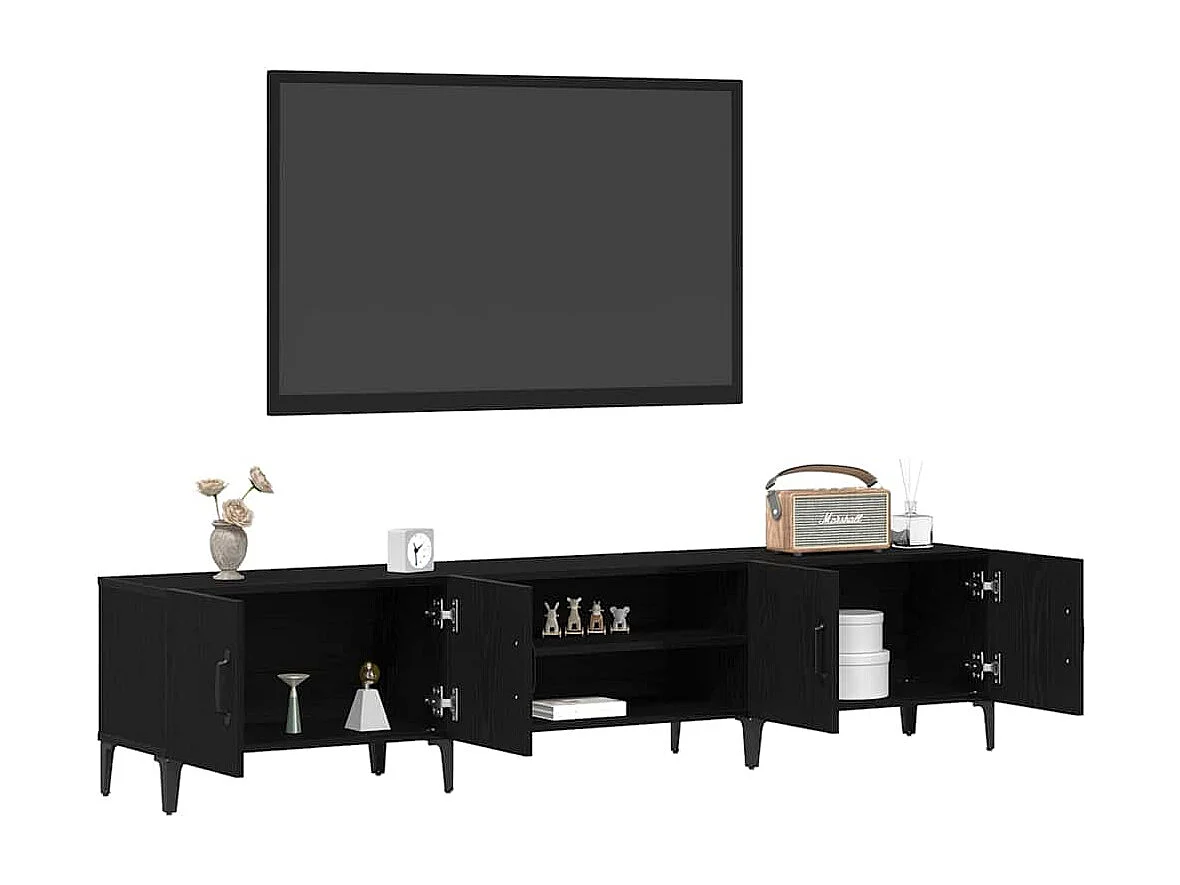 Meuble TV Chêne noir 180 x 31.5 x 40 cm Bois d'ingénierie