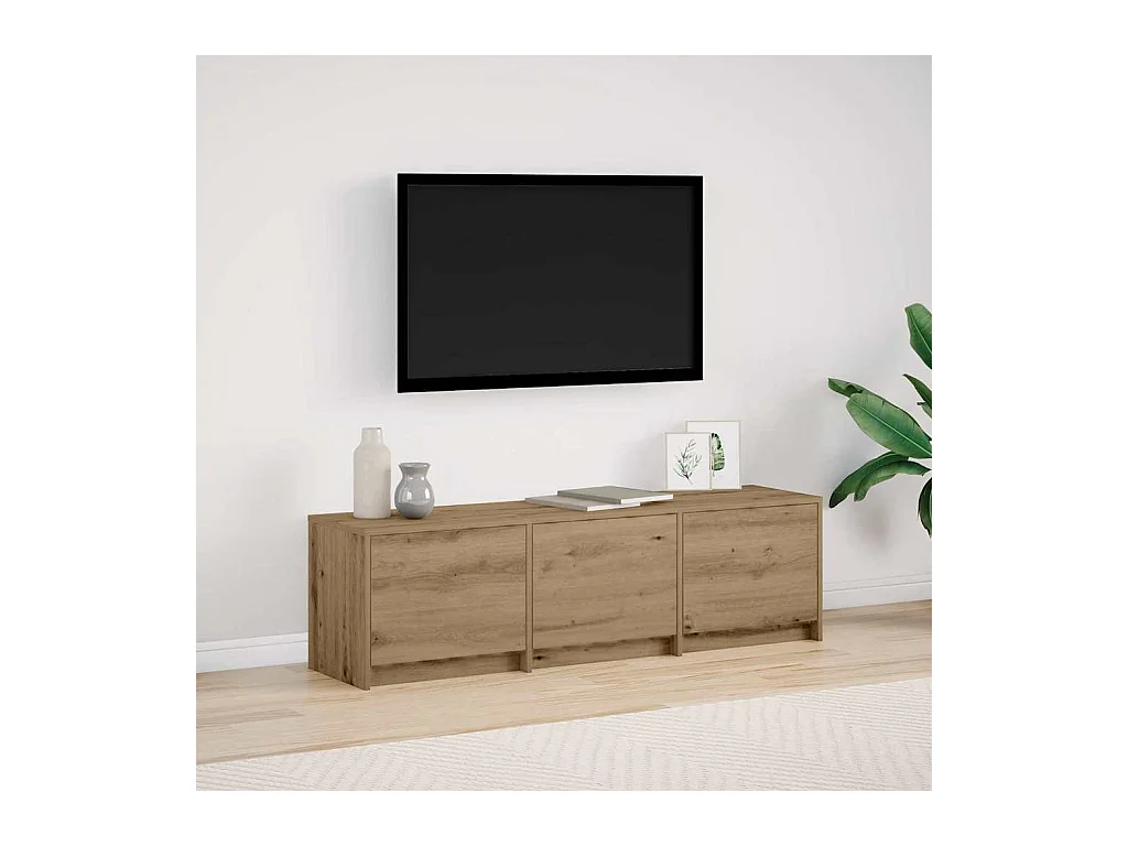 Meuble TV chêne artisanal 140 x 34 x 40 cm Bois d'ingénierie