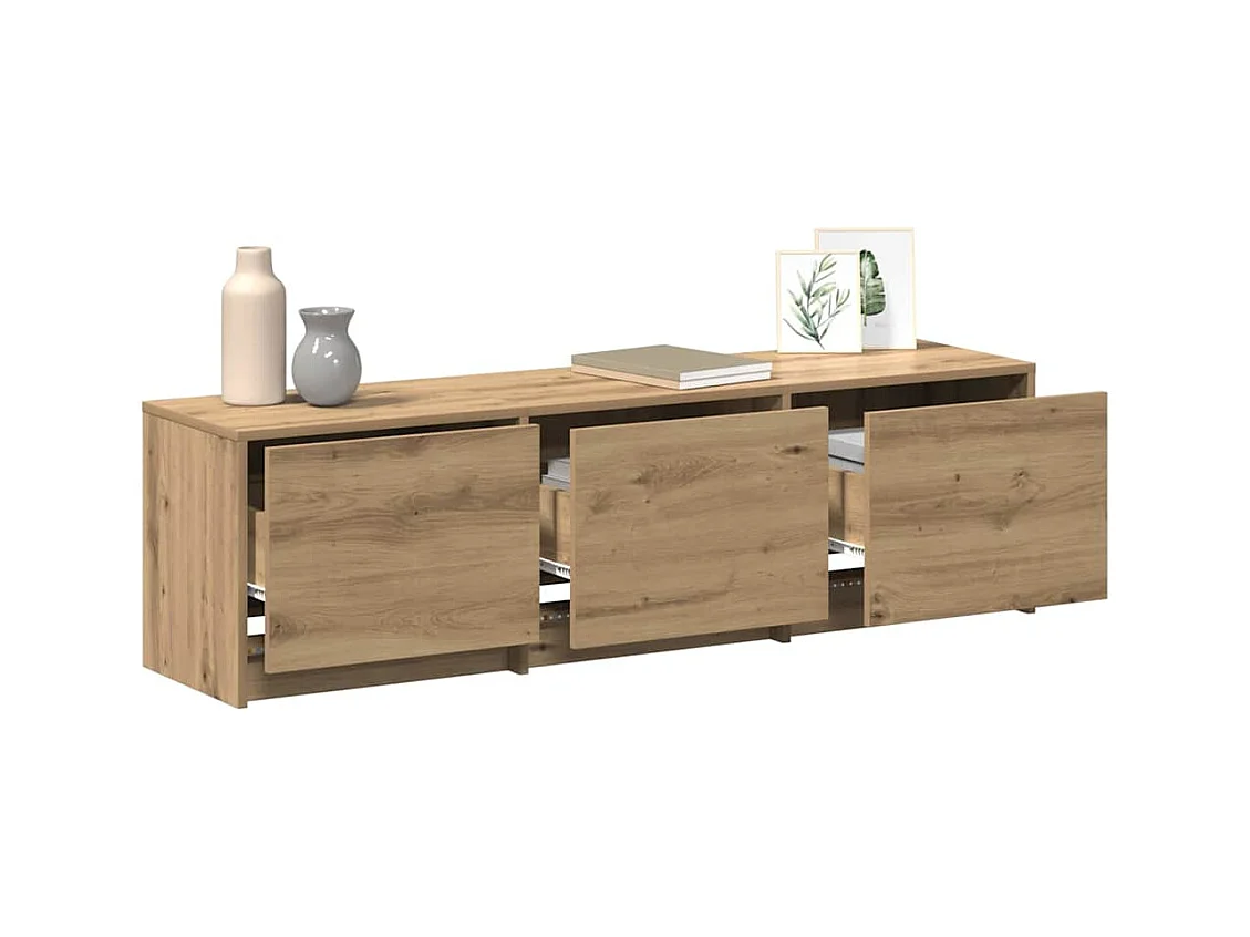 Meuble TV chêne artisanal 140 x 34 x 40 cm Bois d'ingénierie