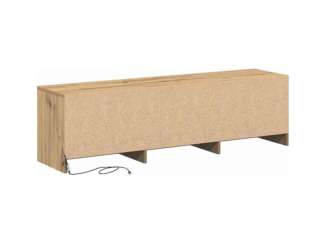 Meuble TV chêne artisanal 140 x 34 x 40 cm Bois d'ingénierie