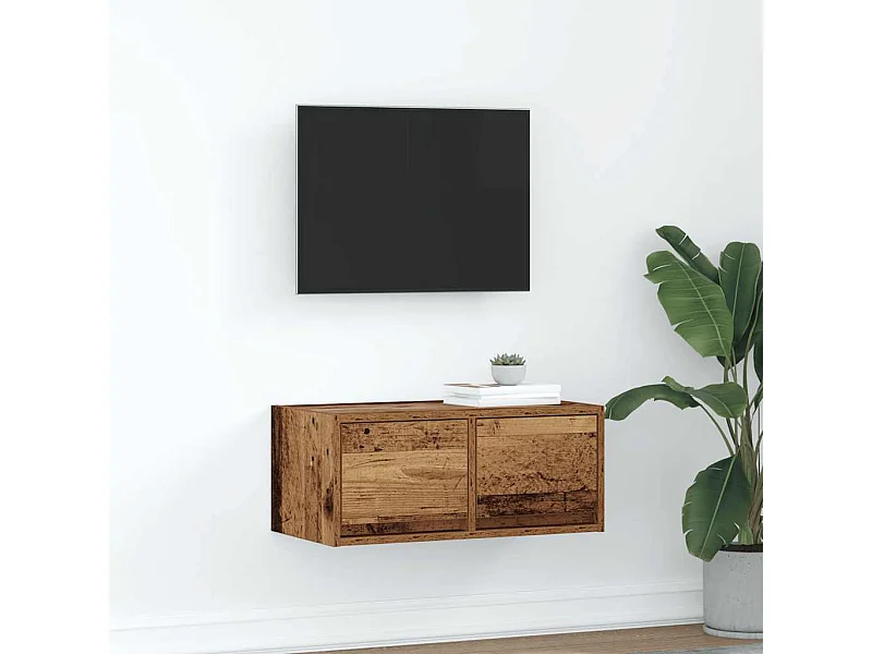 Meuble TV vieux bois 60x31x25,5 cm bois d'ingénierie