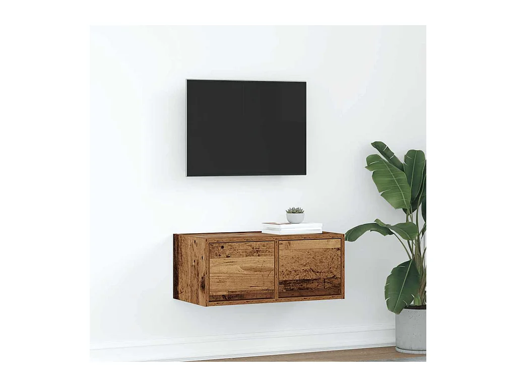 Meuble TV vieux bois 60x31x25,5 cm bois d'ingénierie