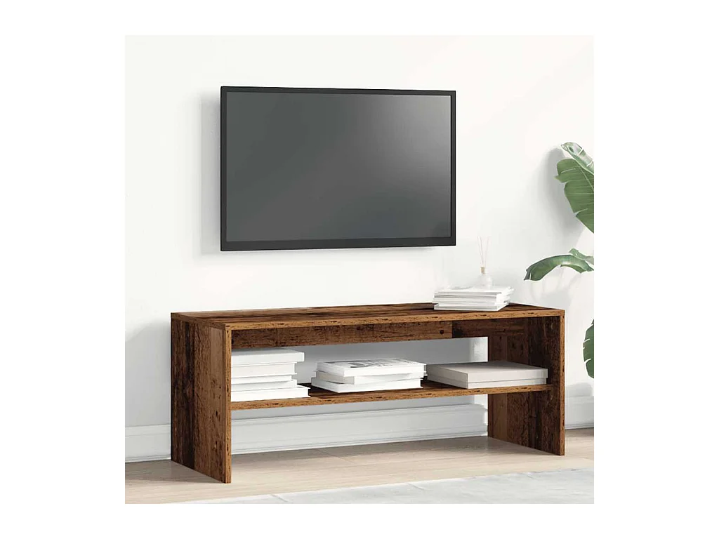 Meuble TV vieux bois 100x40x40 cm bois d'ingénierie