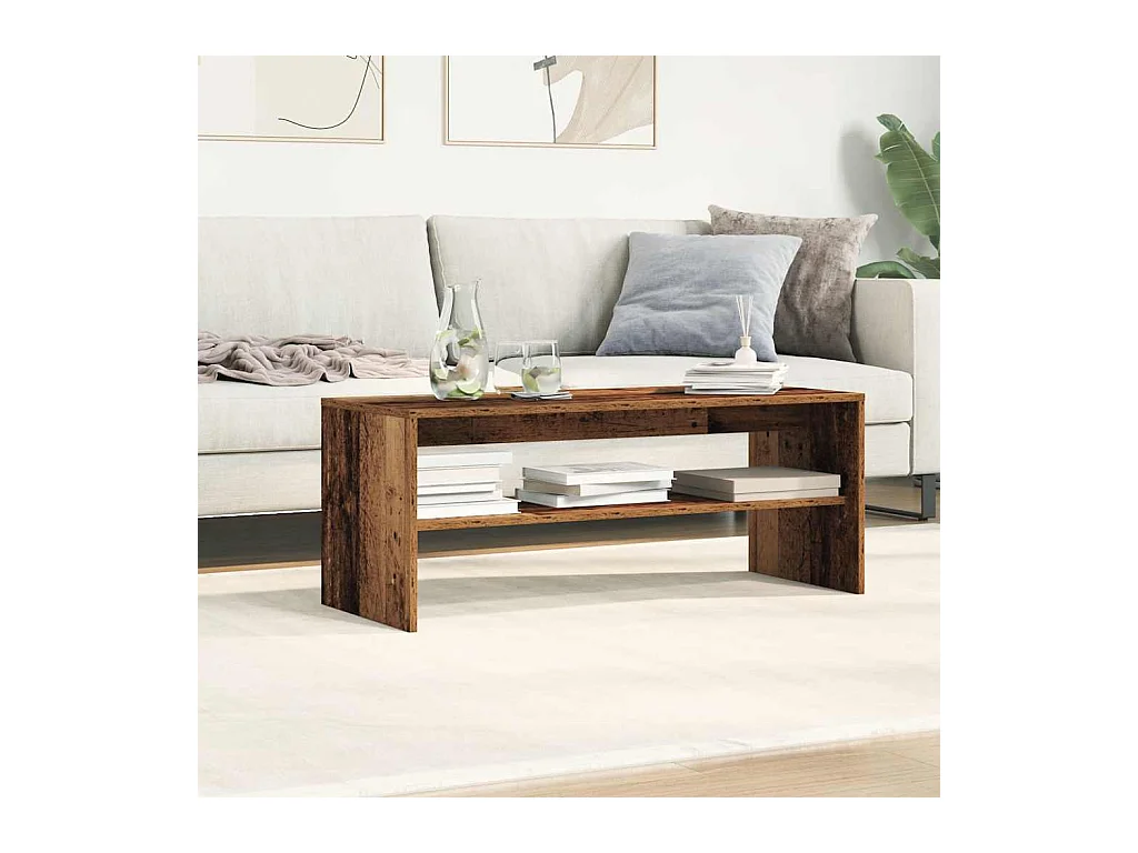 Meuble TV vieux bois 100x40x40 cm bois d'ingénierie