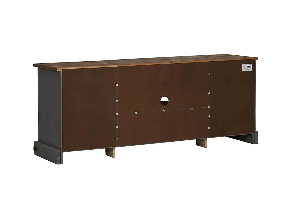 Meuble TV HALDEN 2 portes coulissantes gris 150x40x60 cm