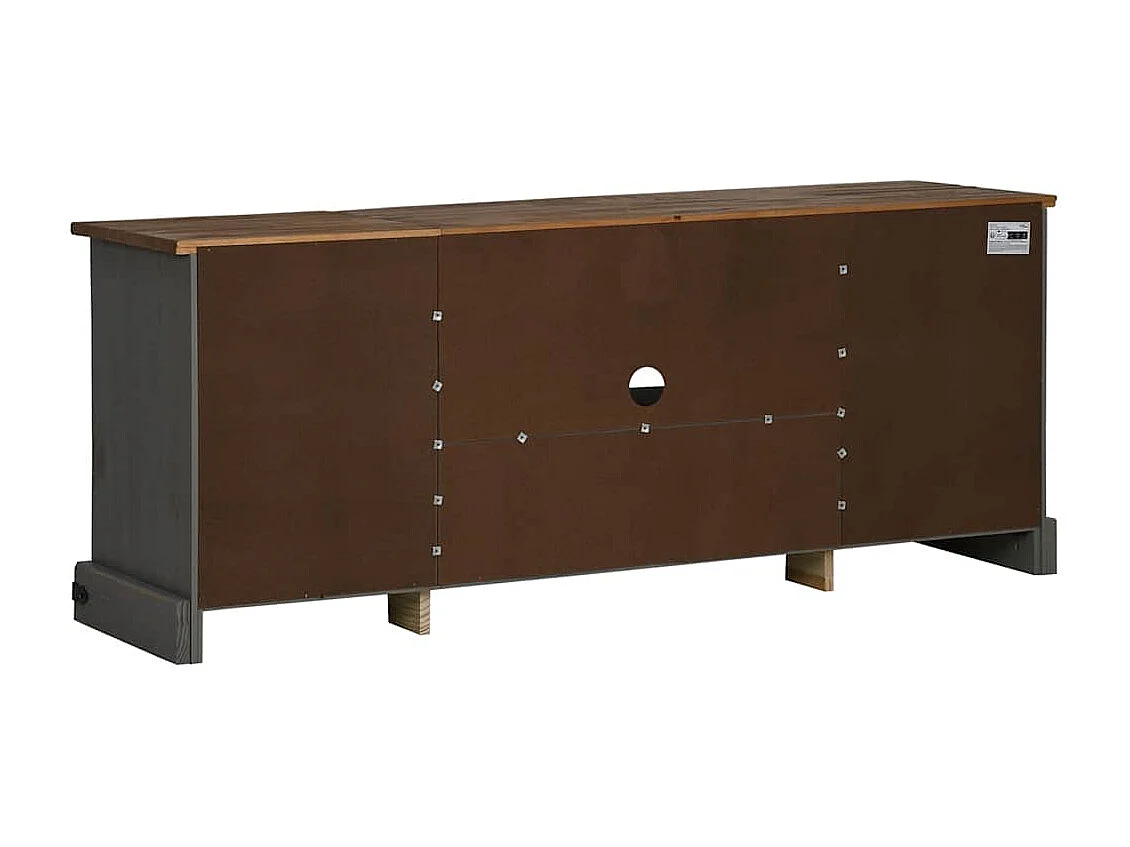 Meuble TV HALDEN 2 portes coulissantes gris 150x40x60 cm