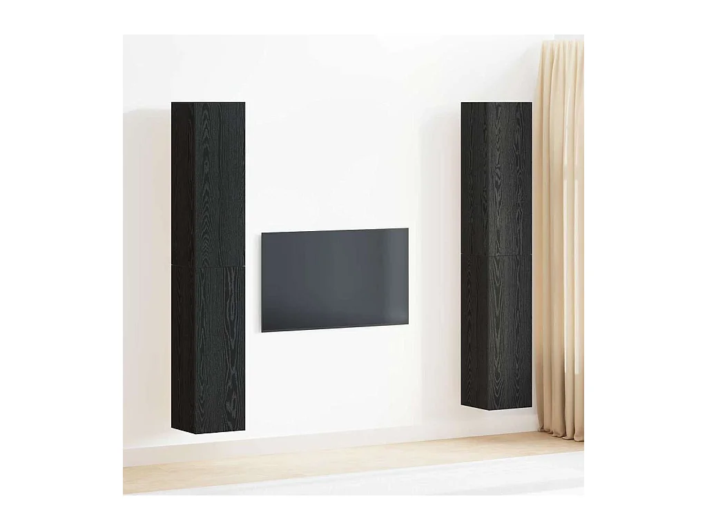 Set de Meubles TV 4 pièces Chêne noir 30,5 x 30 x 90 cm