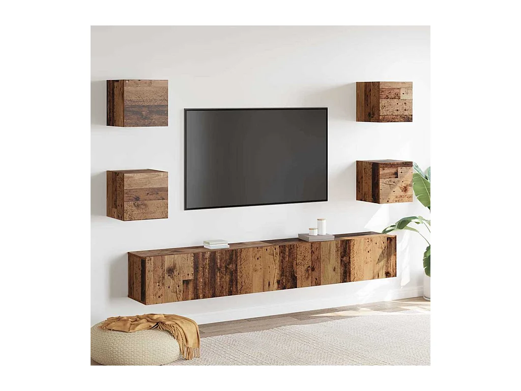 Gabinete para TV 6 peças Castanho 200 x 30 x 30 cm