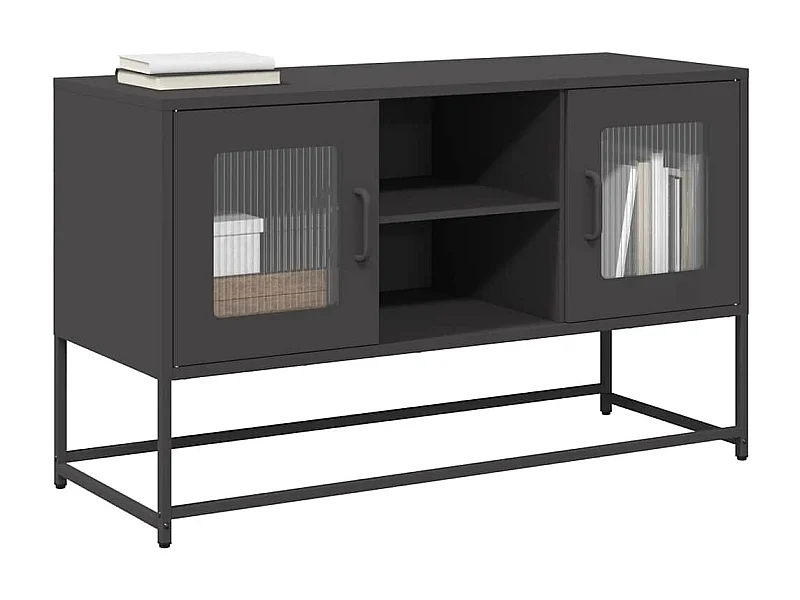 Meuble TV noir 100,5x39x60,5 cm acier