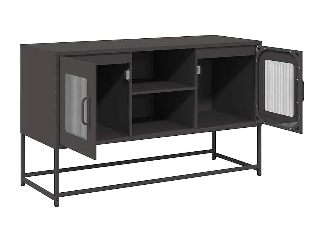 Tv-meubel 100,5x39x60,5 cm staal zwart