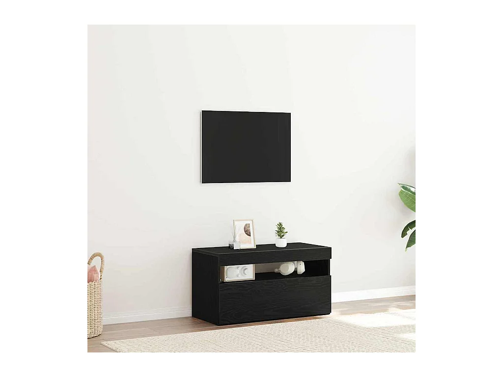 Meuble TV Noir 75 x 35 x 40 cm Bois d'ingénierie