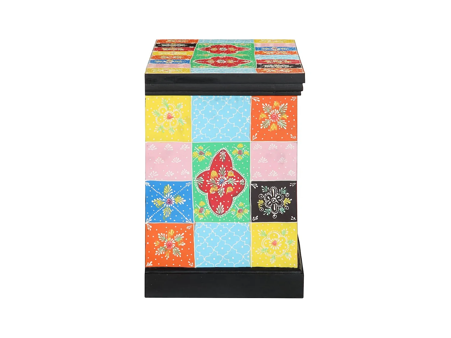 Meuble TV Multicolore 80 x 35 x 50 cm Bois de manguier massif