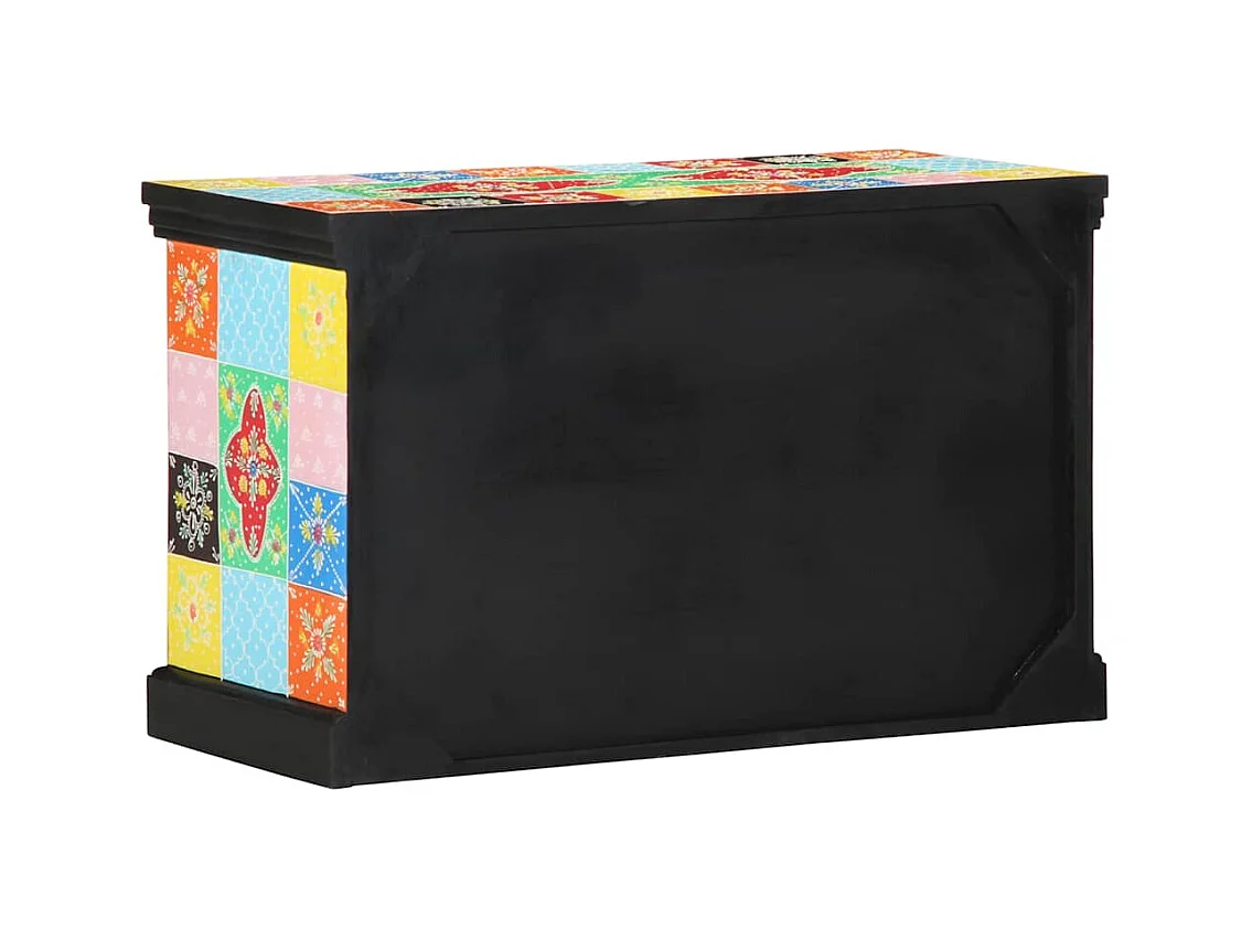 Meuble TV Multicolore 80 x 35 x 50 cm Bois de manguier massif