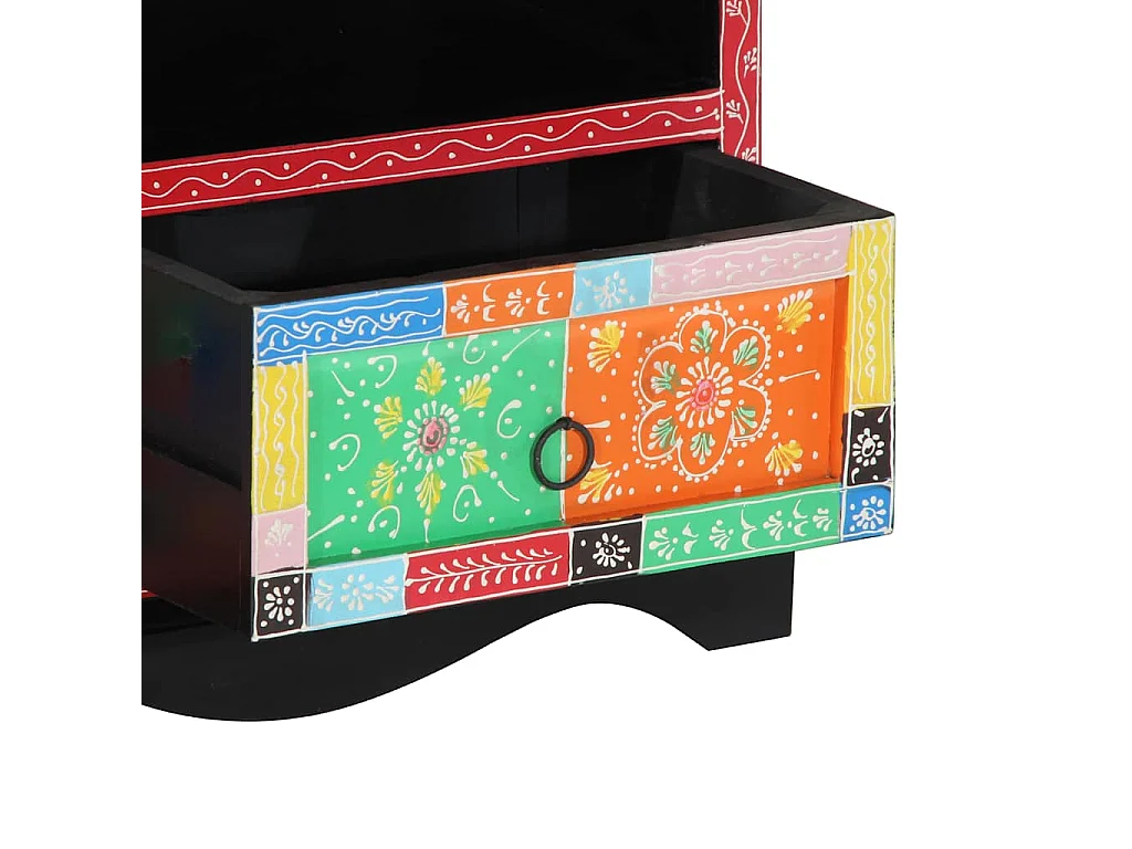 Meuble TV Multicolore 80 x 35 x 50 cm Bois de manguier massif