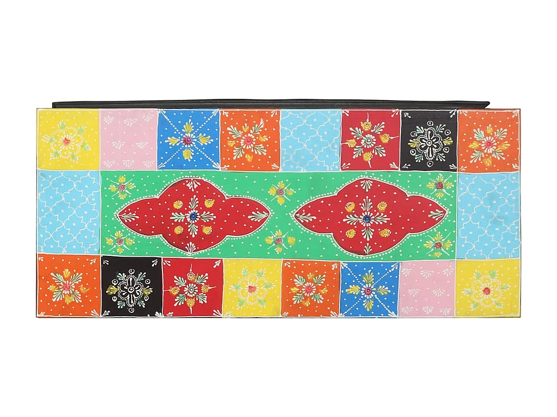 Meuble TV Multicolore 80 x 35 x 50 cm Bois de manguier massif