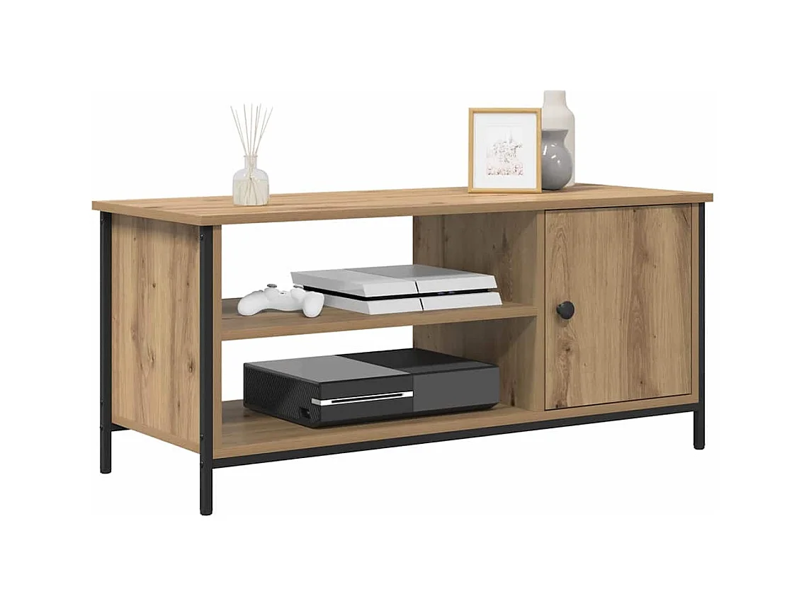 Meuble TV chêne artisanal 100 x 40 x 45 cm Bois d'ingénierie
