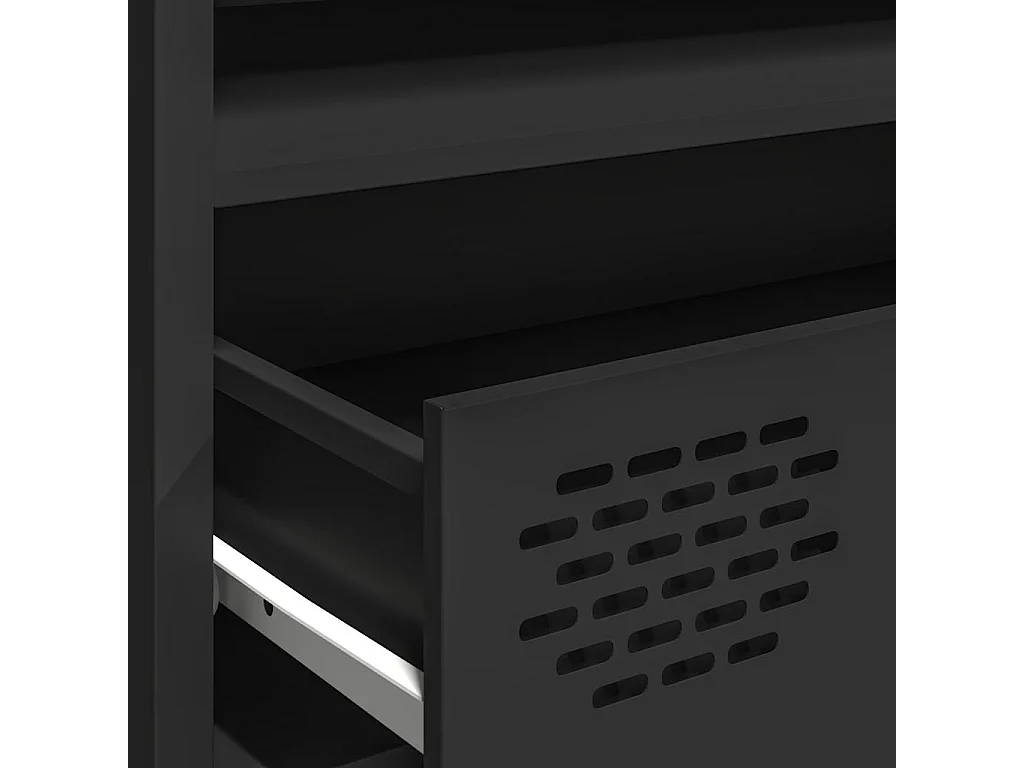 Móvel de TV 202x39x43,5 cm aço laminado a frio preto