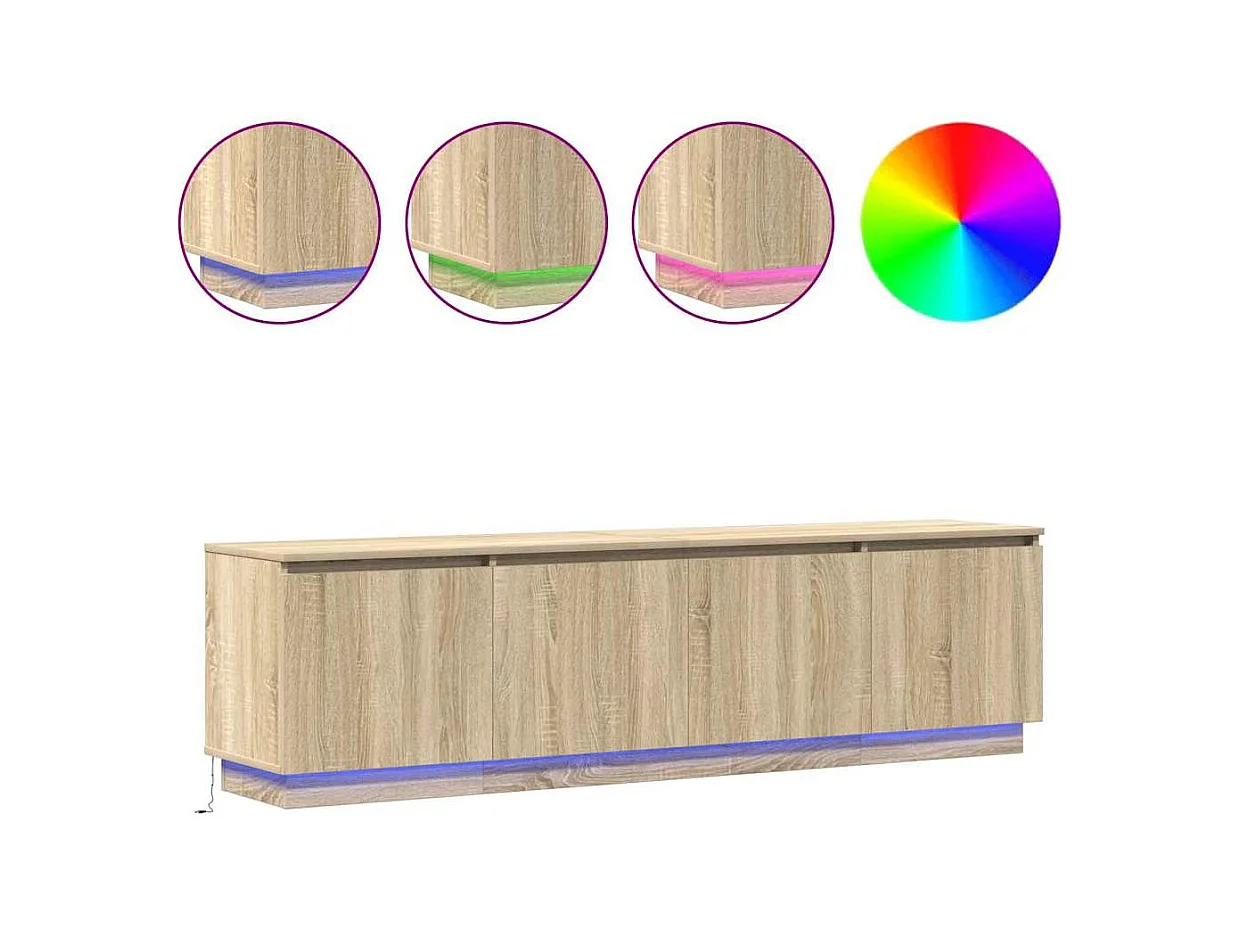 Meuble TV avec LED Chêne sonoma 180 x 38 x 49 cm