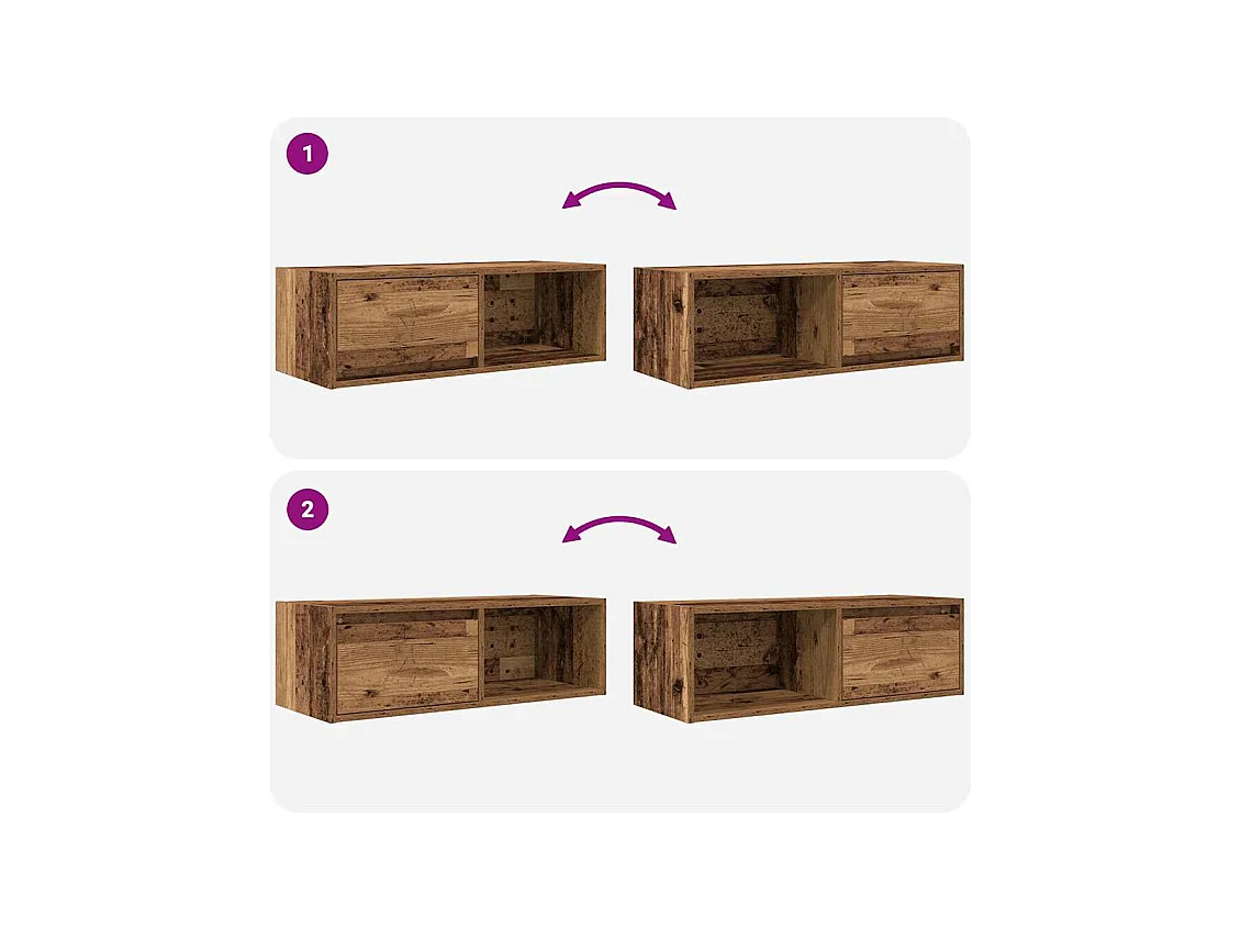 Mueble para TV madera contrachapada envejecida 80x31x25,5 cm