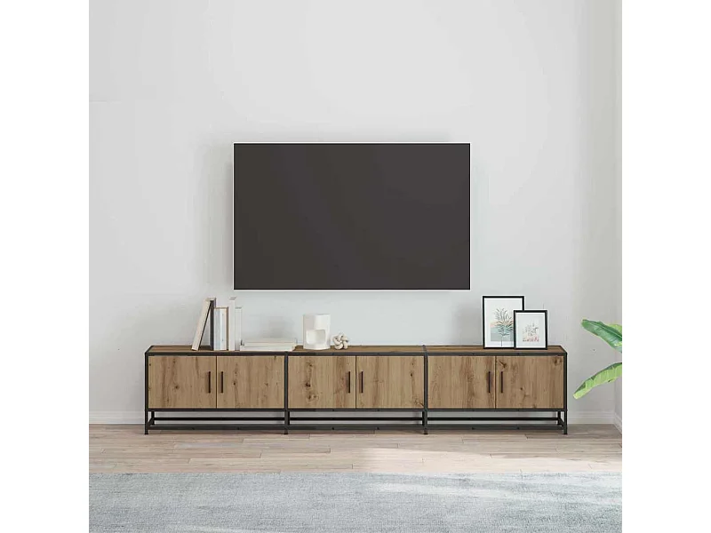 Meuble TV chêne artisanal 210 x 35 x 41 cm Bois d'ingénierie