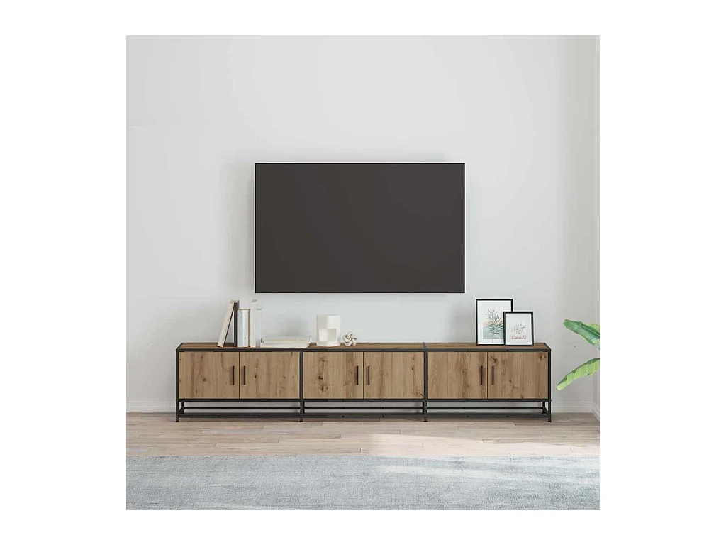 Meuble TV chêne artisanal 210 x 35 x 41 cm Bois d'ingénierie
