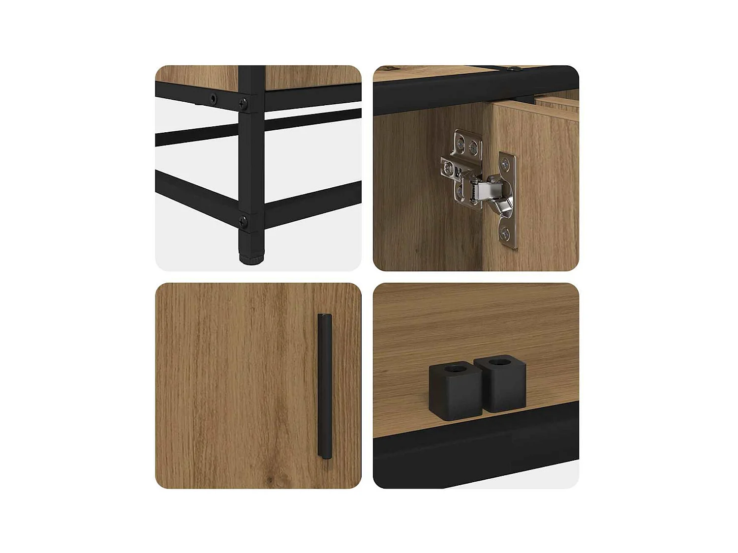 Meuble TV chêne artisanal 210 x 35 x 41 cm Bois d'ingénierie