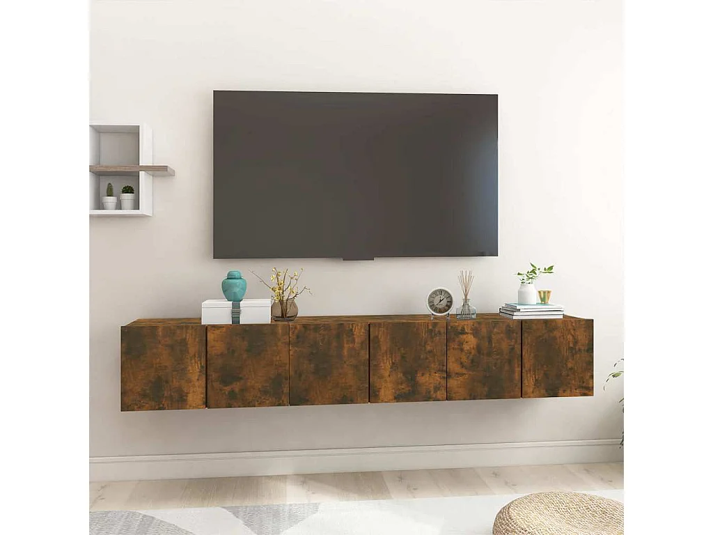 Meuble TV 3 pièces Marron 60 x 30 x 30 cm Bois d'ingénierie
