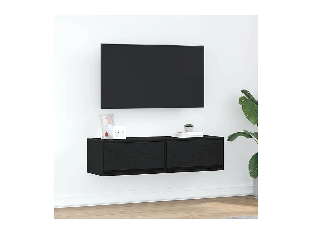 Meuble TV Chêne noir 100 x 31 x 25.5 cm Bois d'ingénierie