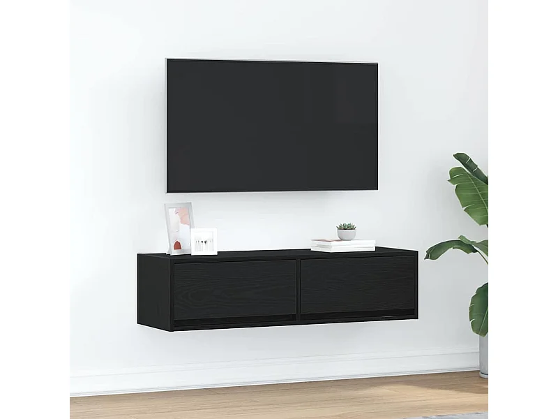 Meuble TV Chêne noir 100 x 31 x 25.5 cm Bois d'ingénierie