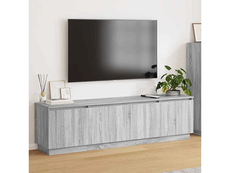 Móvel de TV com LED Sonoma cinzento 180 x 38 x 49 cm