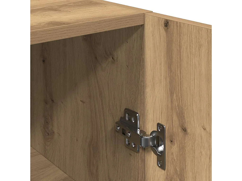 Meuble TV chêne artisanal 30,5x30x90 cm bois d'ingénierie