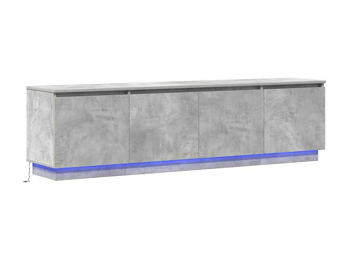 Mueble de TV con LED Gris hormigón 180 x 38 x 49 cm