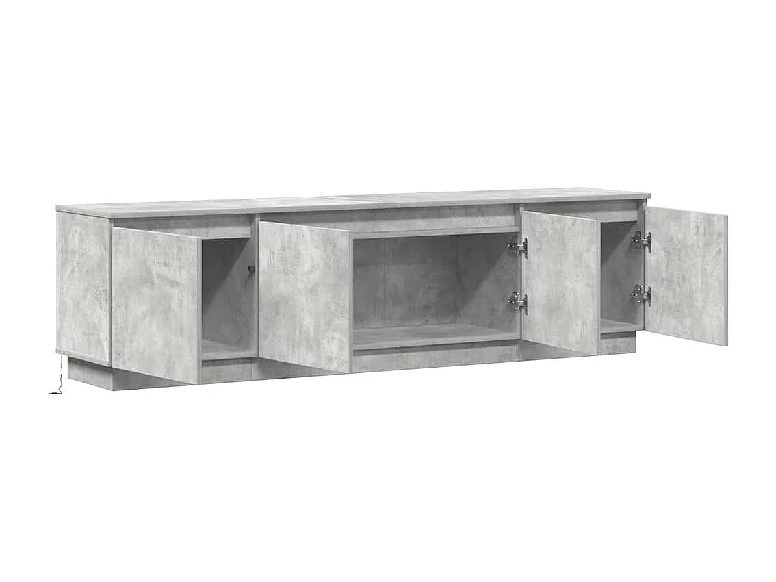 Mueble de TV con LED Gris hormigón 180 x 38 x 49 cm