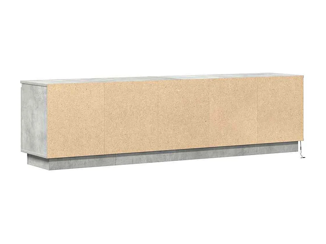 Mueble de TV con LED Gris hormigón 180 x 38 x 49 cm