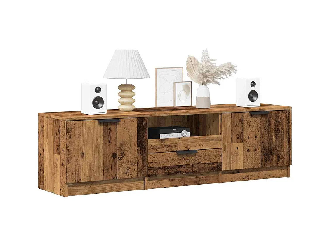 Meuble TV vieux bois 140x35x40 cm bois d'ingénierie