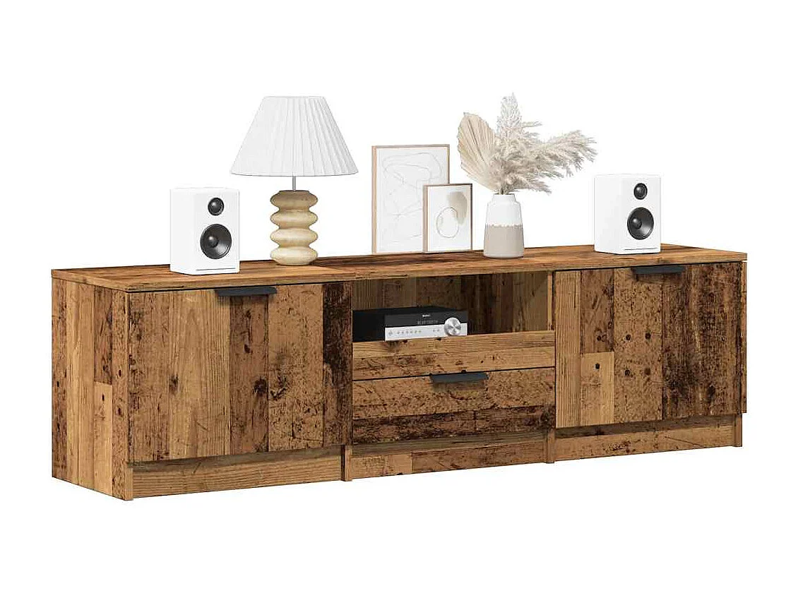 Meuble TV vieux bois 140x35x40 cm bois d'ingénierie
