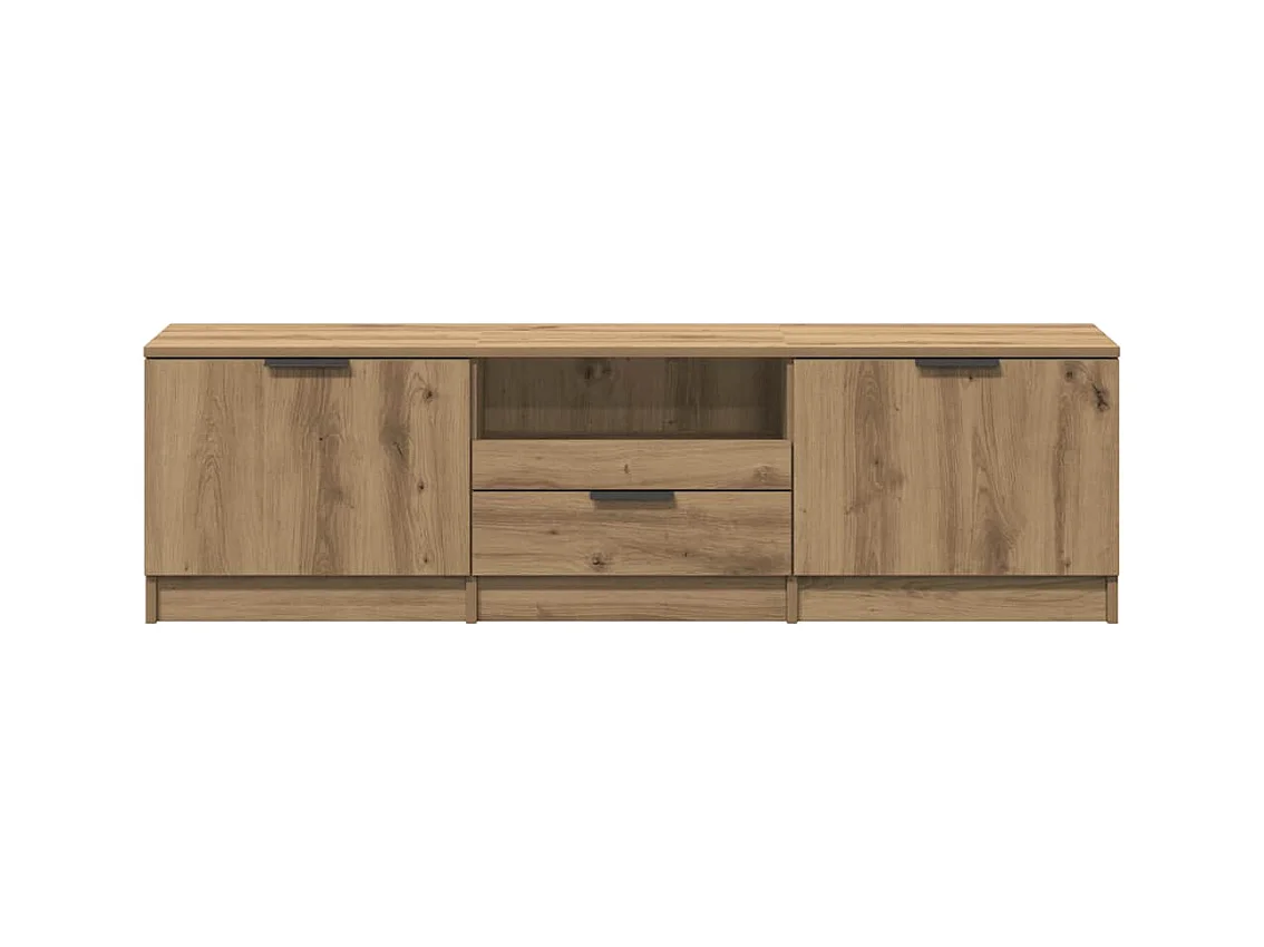 Meuble TV chêne artisanal 140x35x40 cm bois d'ingénierie