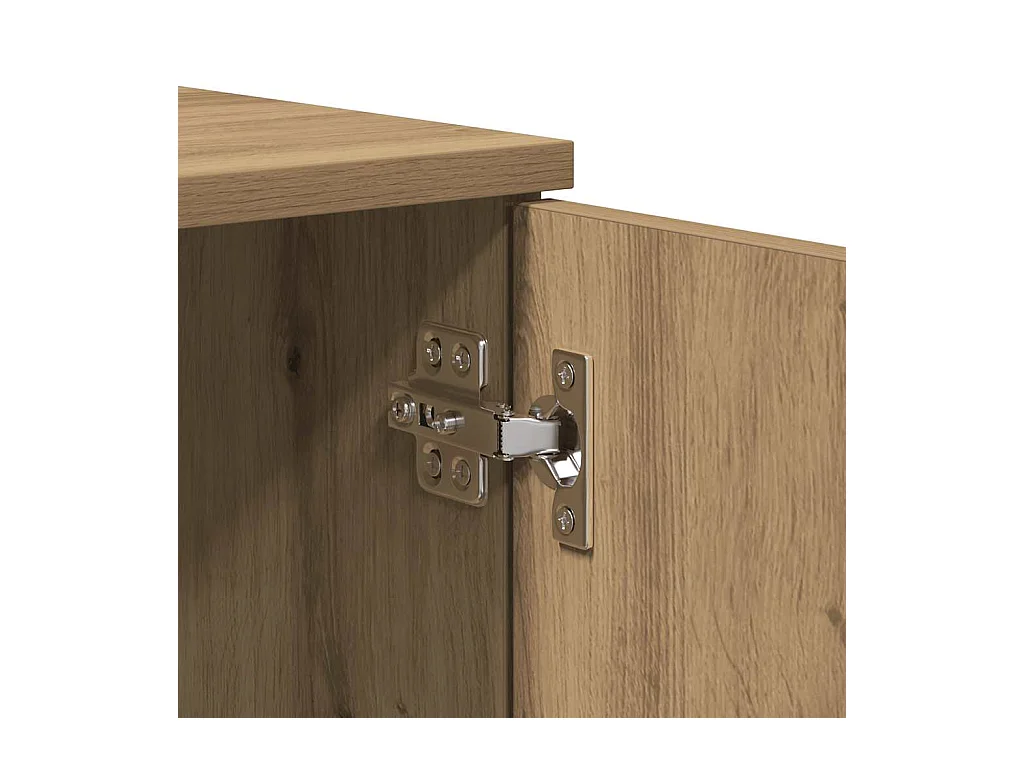 Meuble TV chêne artisanal 140x35x40 cm bois d'ingénierie