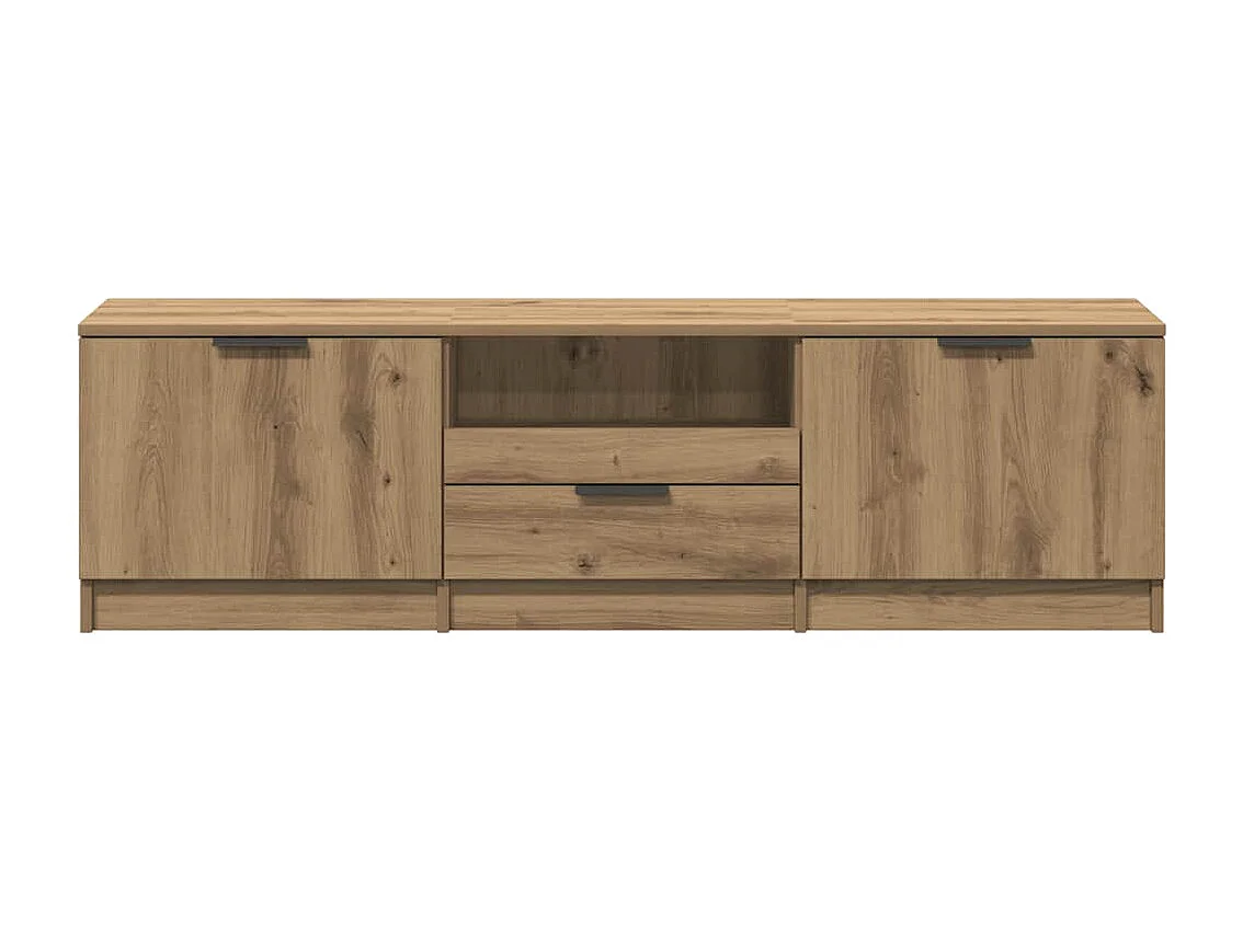 Meuble TV chêne artisanal 140x35x40 cm bois d'ingénierie